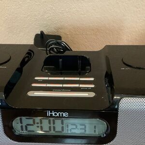 iHome Glossy Black Alarm Clock Dock